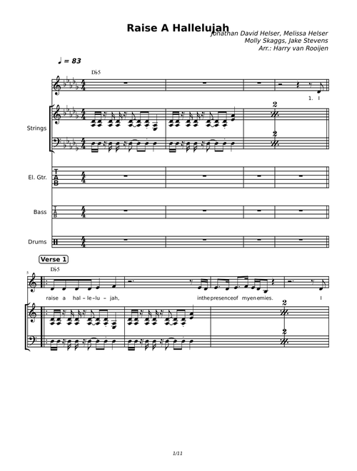 Raise a Hallelujah – Bethel Music | Arranged for BAND