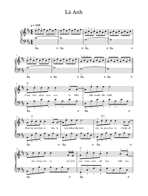 Là Anh / 是你 - Mộng Nhiên (Meng Ran) piano sheet arranged by Phương Đỗ – Là Anh / 是你 - Mộng Nhiên (Meng Ran) piano sheet arranged by Phương Đỗ Là Anh / 是你 - Mộng Nhiên