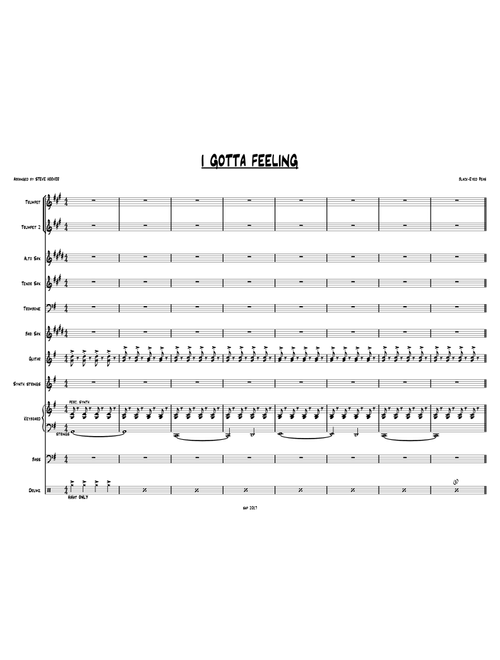I Gotta Feeling (Arr. Steve Hoover) - The Black Eyed Peas (Large Ensemble)