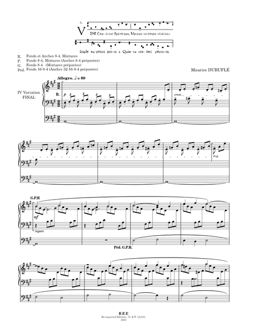 Choral varié sur le thème du "Veni Creator", 4ème Variation Final – Maurice Duruflé
