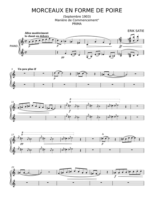3 Morceaux en forme de poire - Erik Satie