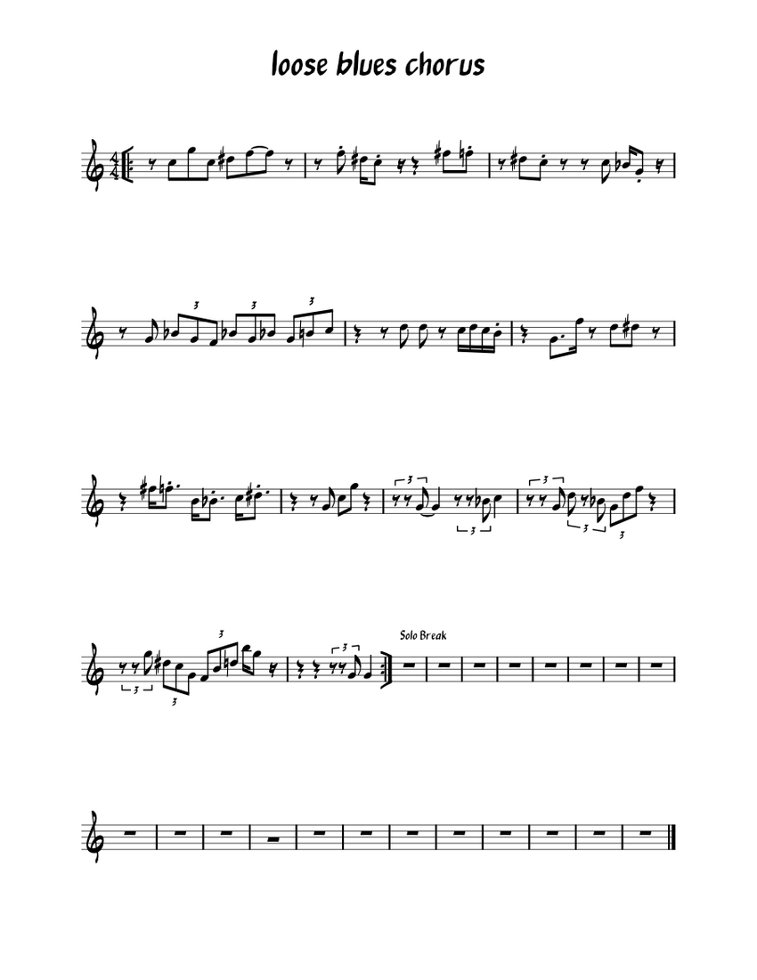 Loose blues no. like 304 loose blues chorus Sheet music for Saxophone
