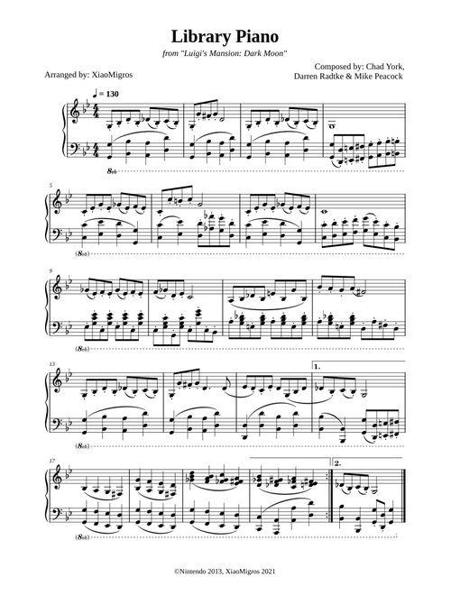 Library Piano - Luigi's Mansion: Dark Moon