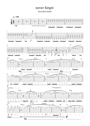 Never Forget -- Bocchi the Rock Sheet Music for Piano (Solo
