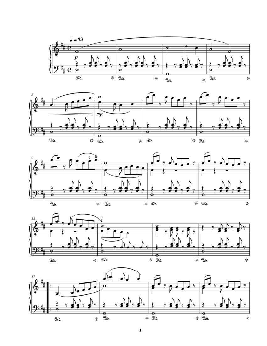 Silver Clouds Chasing the Moon - Ren Guang, Nie Er Sheet