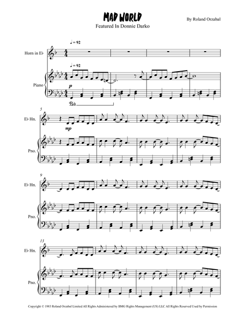 Mad World (Arr. Grant Golding) - Adam Lambert (Instrumental Solo (with Piano Accompaniment))