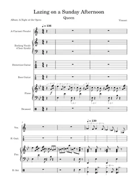 Queen A Night At The Opera 楽譜 Free A Night At The Opera Part 1 by Queen sheet music