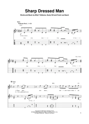 Play Official version of Sharp dressed man Sheet Music by ZZ Top for Guitar | MuseScore.com Play Official version of Sharp dressed man Sheet Music by ZZ Top for Guitar | MuseScore.com