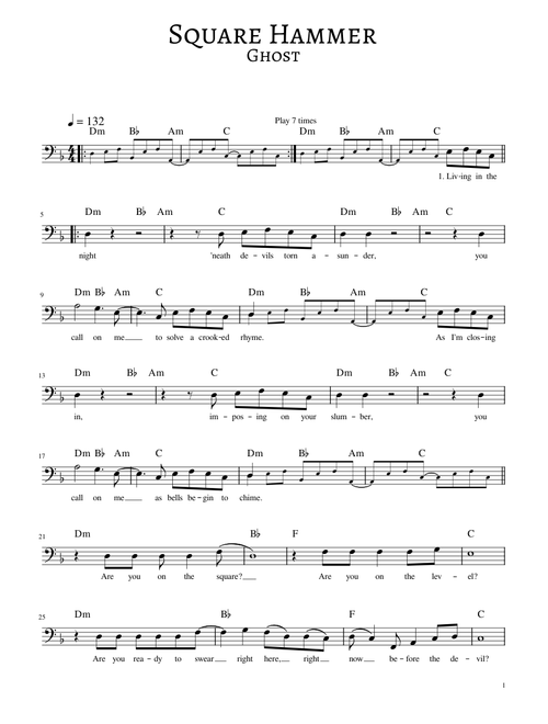Square hammer – Ghost for Cello