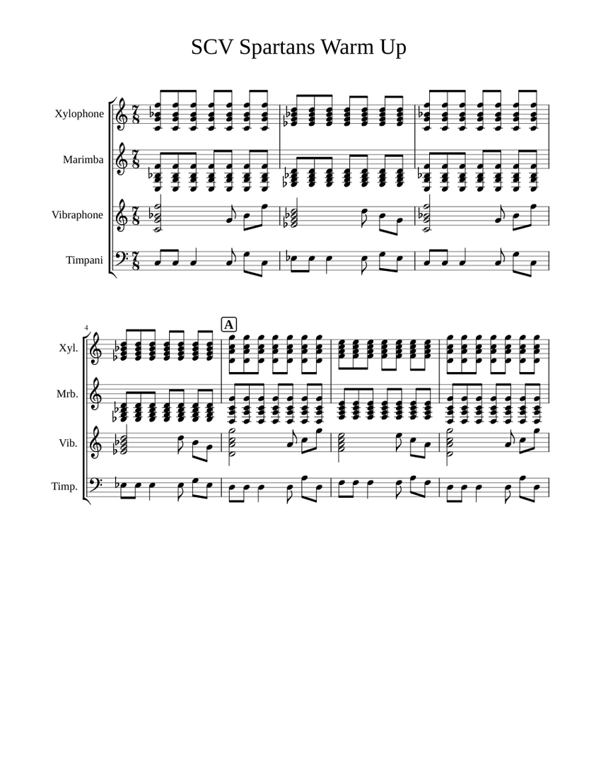 SCV Spartans Warm Up Sheet music for Timpani (Solo)