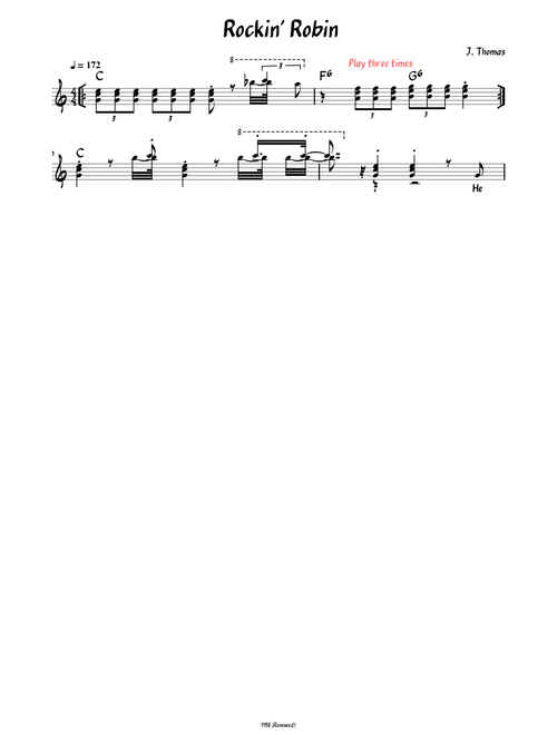 Rockin' Robin (Lead sheet with lyrics )