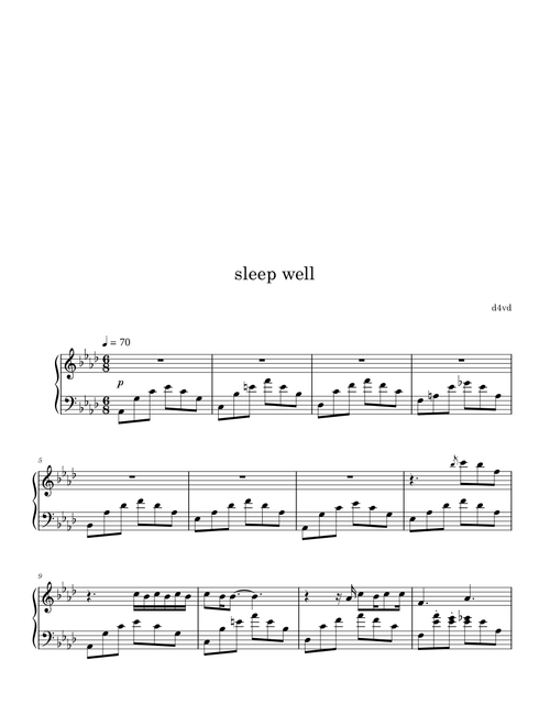 Sleep Well – d4vd / Piano Cover
