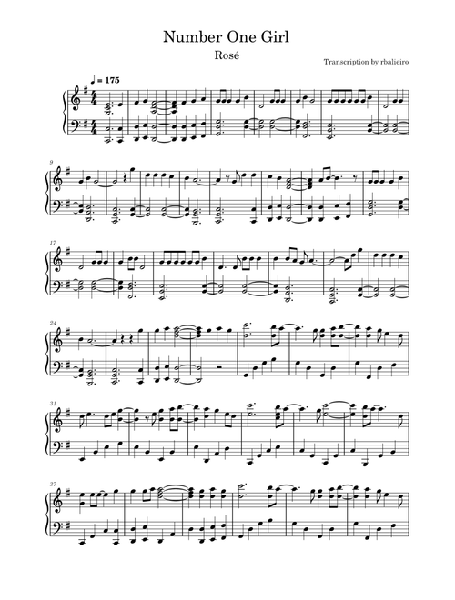 NUMBER ONE GIRL — ROSÉ (BLACKPINK) [Piano Version]
