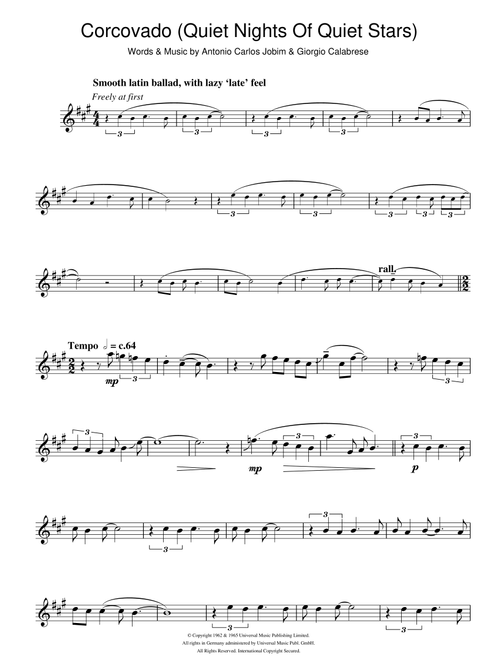 Corcovado (Quiet Nights Of Quiet Stars) - Antonio Carlos Jobim (Alto Sax Solo)