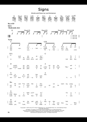 Play Official version of Signs Sheet Music by Tesla Five Man