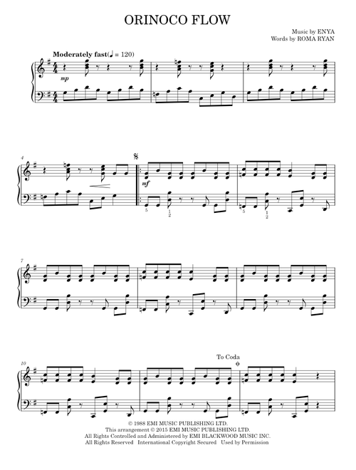 Orinoco flow - Enya (Piano Solo)