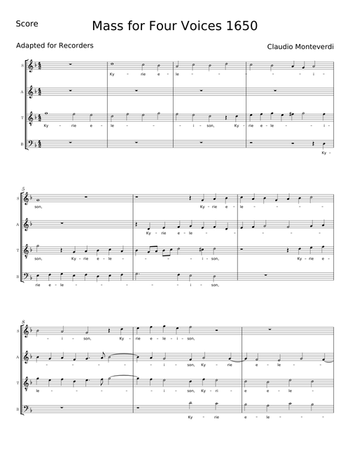 Mass for 4 voices, SV 257 (Messa a 4 voci da Cappella) - Claudio Monteverdi