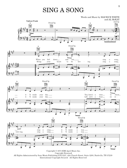 Sing A Song - Earth Wind & Fire (Piano-Vocal-Guitar)
