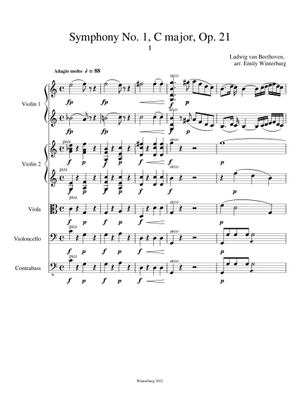 Symphony No.1, Op.21 - Ludwig van Beethoven Sheet Music for Viola