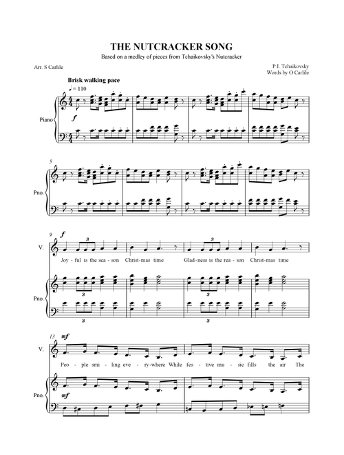 The Nutcracker Song (Arr. SCMusic) - Tchaikovsky (Piano Vocal)