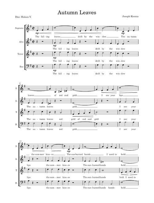 Autumn Leaves – Joseph Kosma
