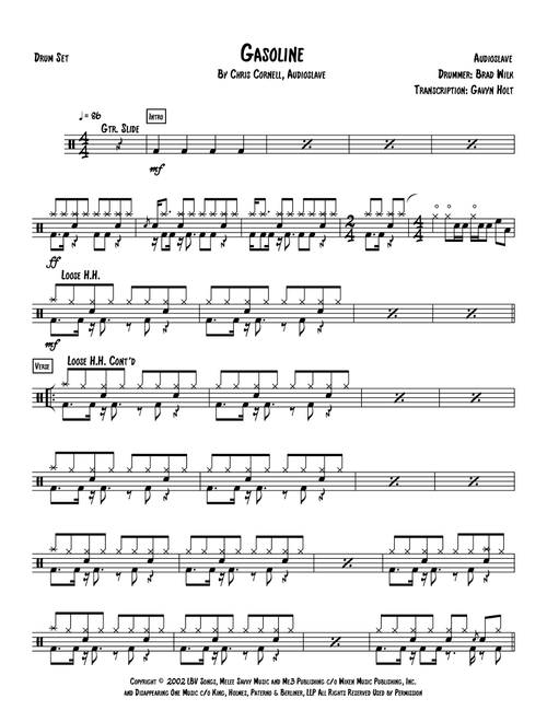 Gasoline (Arr. Gavyn Holt) - Audioslave (Drums)
