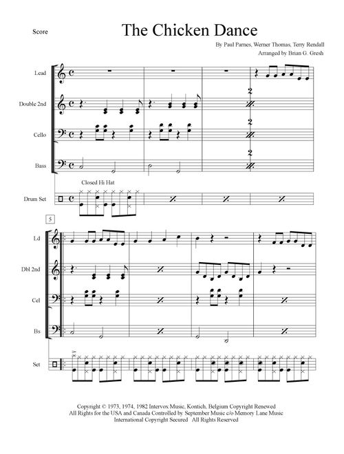 The Chicken Dance (Arr. Brian Gresh) - Terry Rendall, Paul Parnes, Werner Thomas (Steel Drum Band)