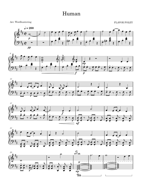 Human Piano Arrangement