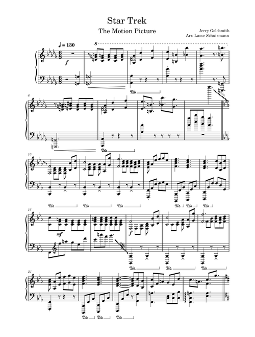 Star Trek - The Motion Picture - Jerry Goldsmith (Full Arr. Piano)