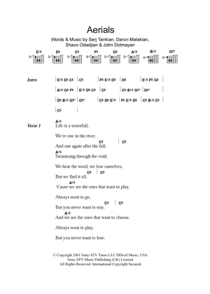System of a down chop suey guitar chords hotsell
