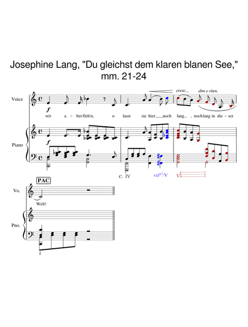 Josephine Lang, Du gleichst dem klaren blanen See, mm. 21-24