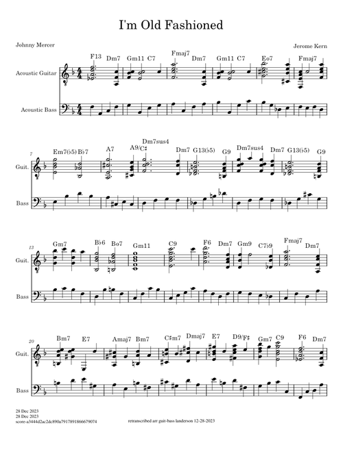 I'm Old Fashioned – Jerome Kern