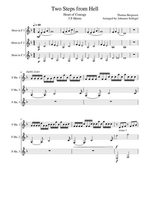 Two Steps From Hell | Heart of Courage | F Horn Trio