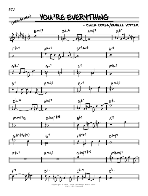 You're Everything - Chick Corea Elektric Band (Real Book - Melody-Chords)