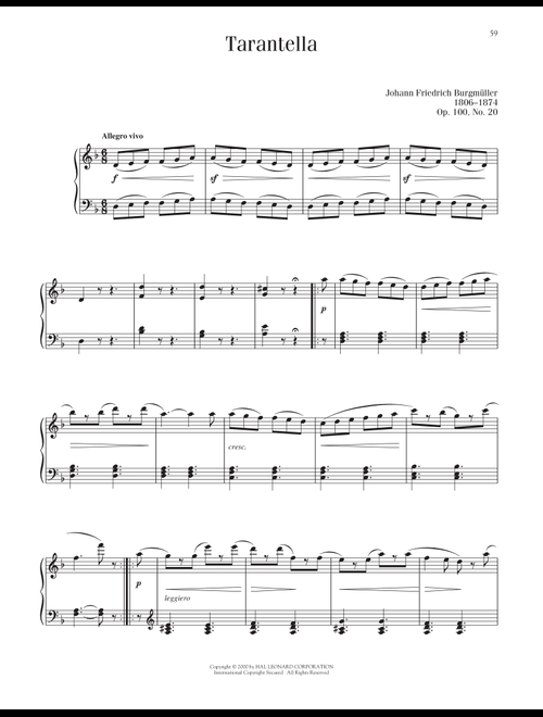 Tarantella, Op. 100, No. 20 - Johann Friedrich Burgmuller (Piano Solo)