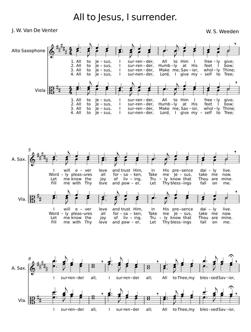 All to Jesus I surrender (Weeden) - W. S. Weeden