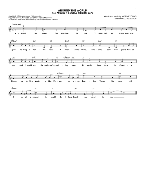 Around The World - Harold Adamson (Lead Sheet - Fake Book)