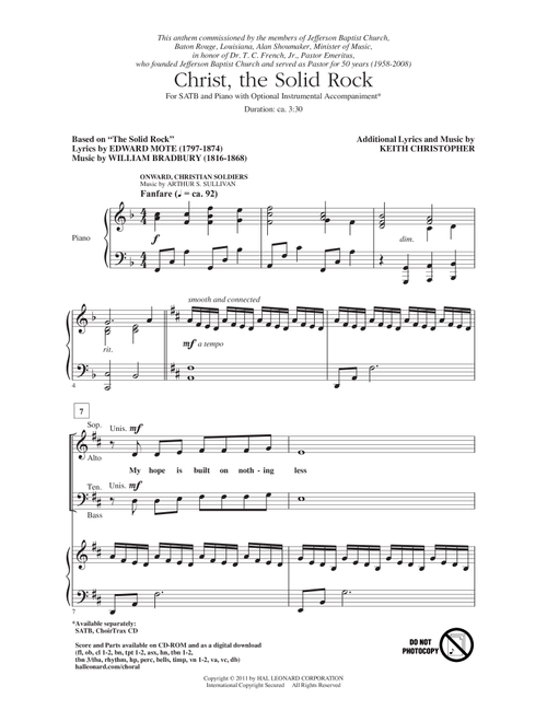 Christ, The Solid Rock - Keith Christopher, Edward Mote, William Bradbury (Choral, SATB)