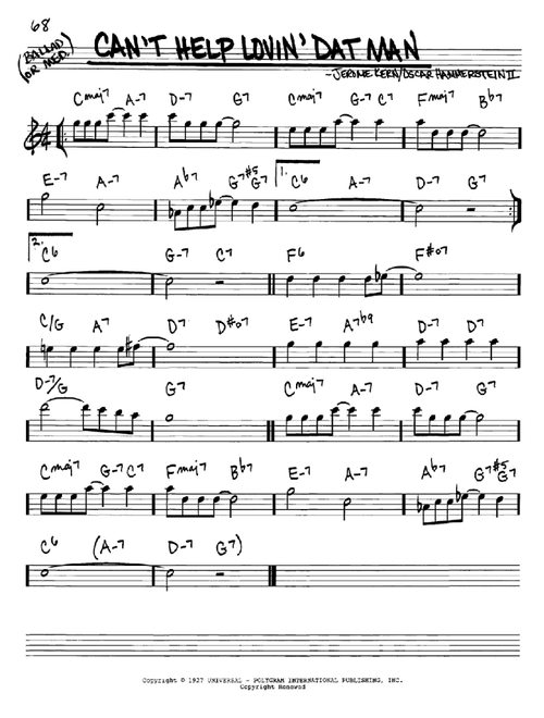 Can't Help Lovin' Dat Man - Jerome Kern, Show Boat (Musical) (Real Book - Melody-Chords)