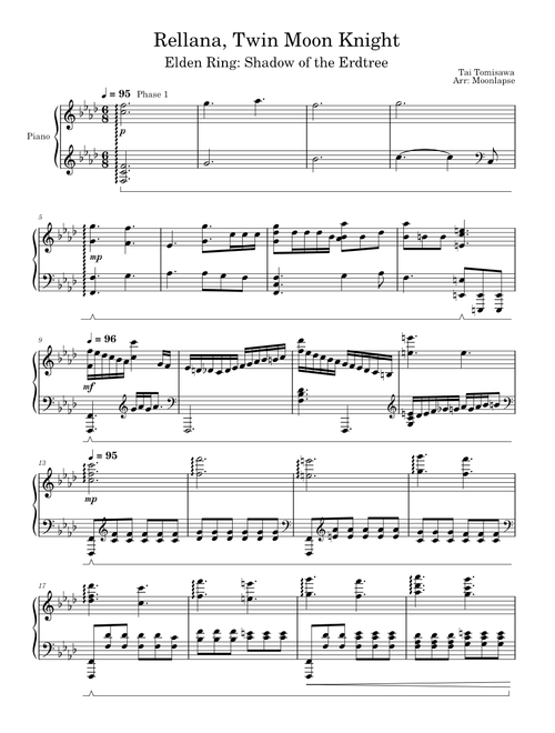 Rellana, Twin Moon Knight – Tai Tomisawa - Elden Ring: Shadow of the Erdtree OST for Piano