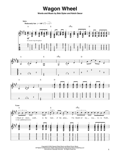 Wagon Wheel - Darius Rucker (Guitar Tab Play-Along)