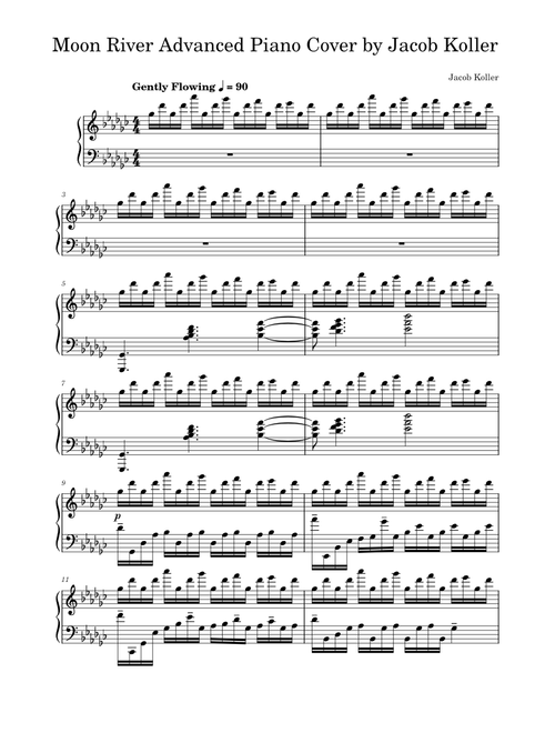 Moon River Advanced Piano Cover by Jacob Koller