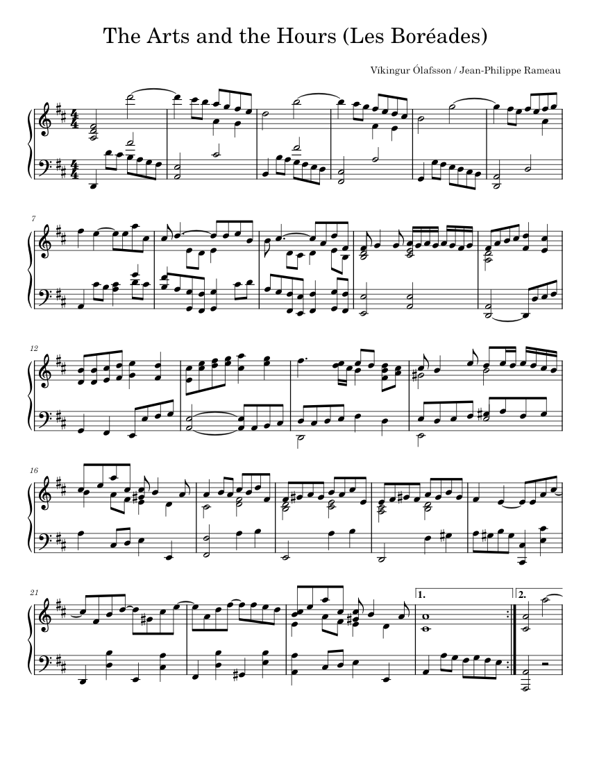 The Arts and the Hours Sheet music for Piano (Solo)