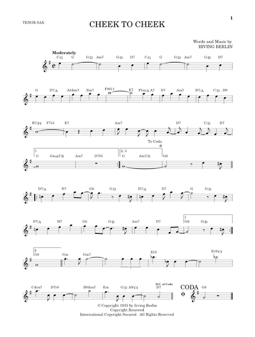 Cheek To Cheek - Fred Astaire (Tenor Sax Solo)