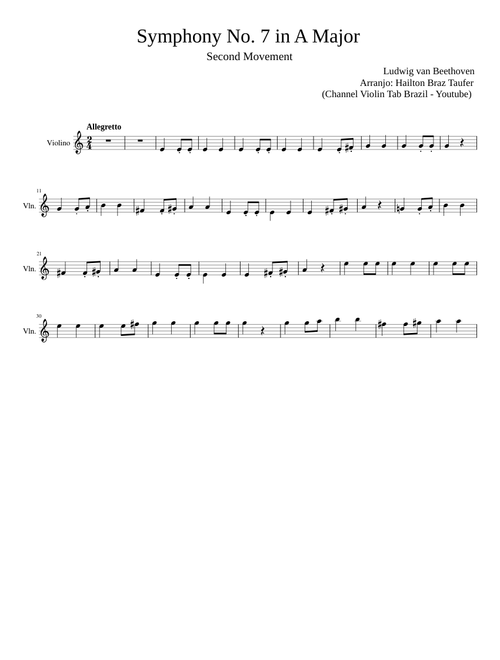 Symphony No. 7 In A Major 2º Movement Beethoven
