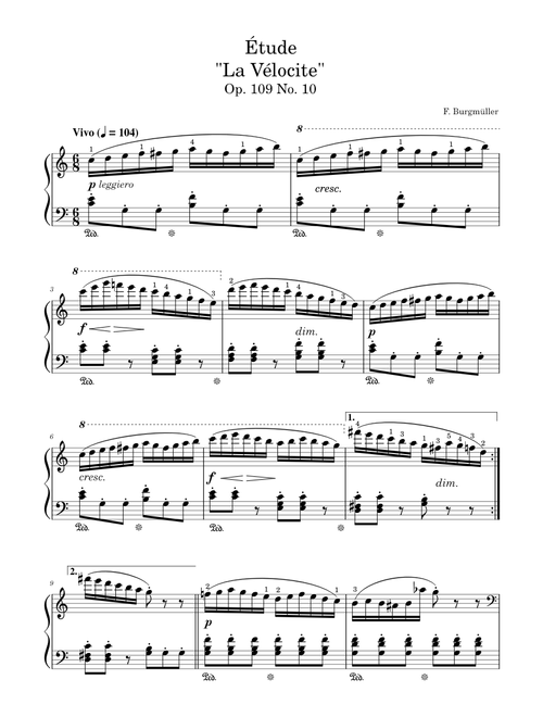Étude Op. 109 No. 10 "La Vélocite"