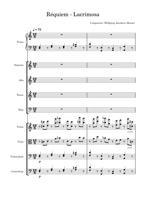 Réquiem - Lacrimosa – Wolfgang Amadeus Mozart Réquiem - Lacrimosa