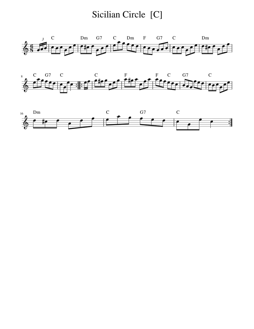 Sicilian Circle Sheet Music For Piano Solo Musescore