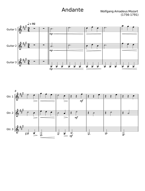 Andante - Wolfgang Amadeus Mozart