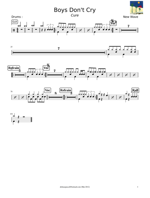 Boys Don't Cry - Drum Transcription
